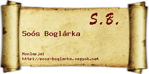 Soós Boglárka névjegykártya